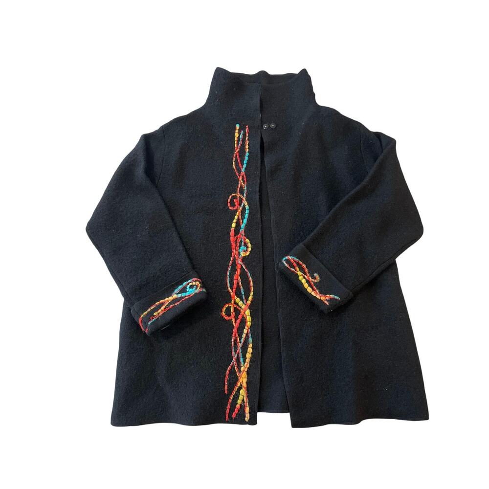 NWT Susan Bristol Women's Black Jacket with embroidering Size Large